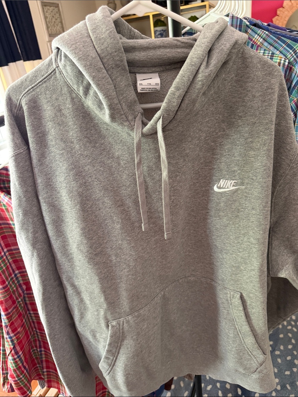Nike Gray Pullover Hoodie with Small Logo